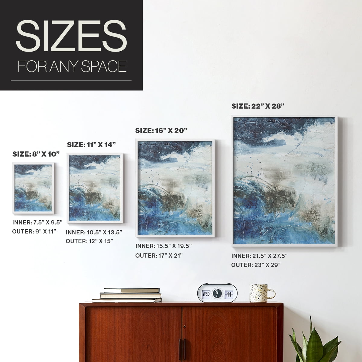 Coastal Seas I Framed Print in White Solid Wood Framed Print No Nail Hanging