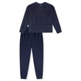 thumbnail image 1 of SCHIESSER pijama de niña, largo - Adolescentes, terciopelo, conjunto de pijama Azul oscuro 140, 1 of 5
