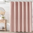 thumbnail image 2 of Zrodlmo Linen Textured Cloth Shower Curtain with hooks,Water-Repellent Washable Bathroom Curtain, 72" x 72", Pink, 2 of 7