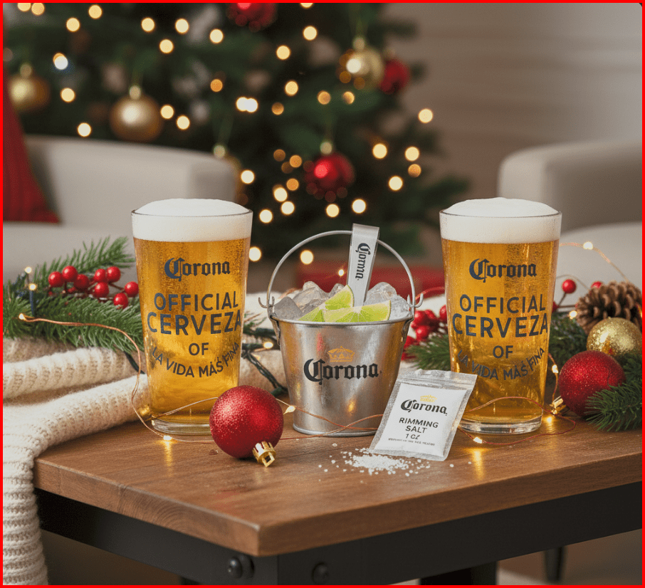 Corona Server Gift Set, Lime Rimming Salt, 2 Limited Edition