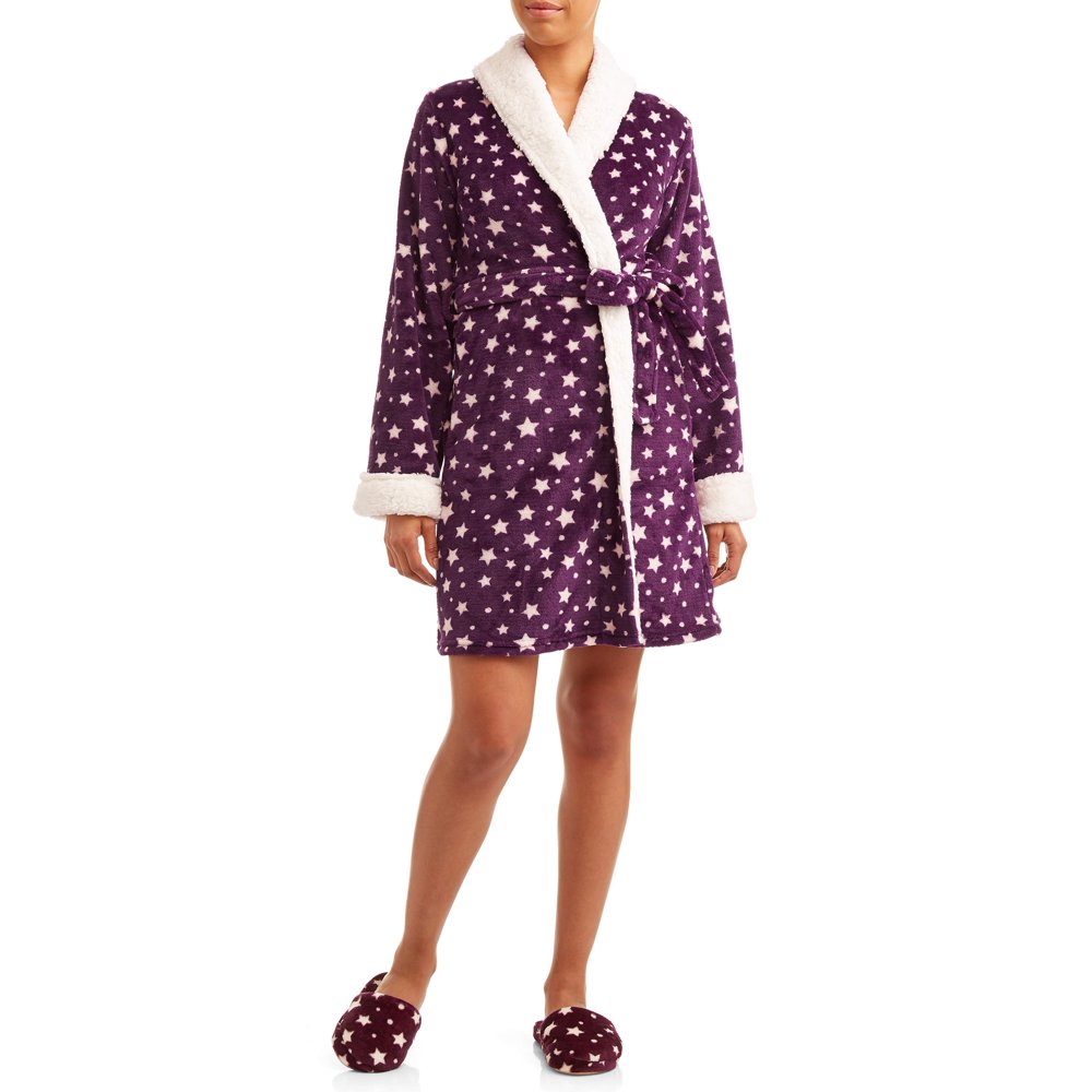 Body Candy Body Candy Women's Luxe Plush Sleepwear Robe and Slipper