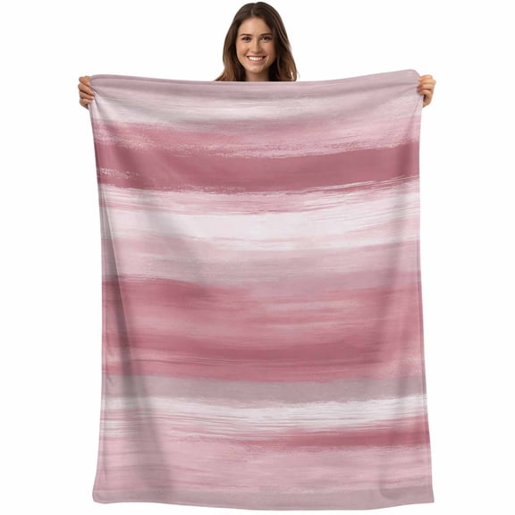 Throw Blanket Pink Foggy Cloud Blankets and Throws, Ombre Abstract Art Blanket for Couch Bed Sofa Chair, Soft Cozy Warm Flannel Fleece Blankets for All Season Home Decor 40x50 Inch