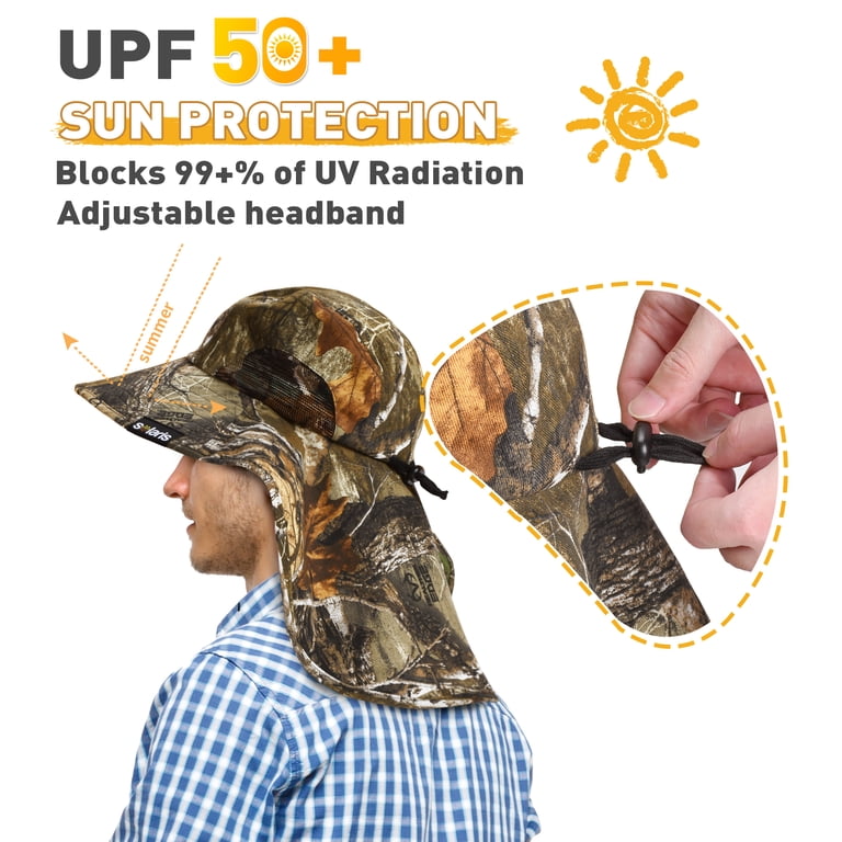 Solaris Polyester Wide Brim Hiking Hat for Men & Women with Neck