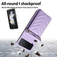thumbnail image 4 of for Samsung Galaxy Z Flip 3 PU Leather Case, Luxury Shoulder Strap & Wristlet 3 Card Slots Magnetic Snap Shockproof Protective Elegant Phone Case Cover for Samsung Galaxy Z Flip 3, Purple, 4 of 8