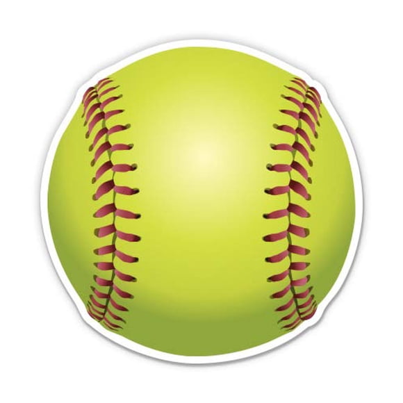 Balle de Softball - Autocollant Vinyle 8 Pouces - pour Ordinateur Portable de Voiture I-Pad - Décalcomanie Étanche