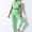 Green, variant on Idoravan Women Sets Clothing Ladies Seamless Hollow Yoga Short Sleeve Yoga Suit Sports Fitness Running Yoga Set