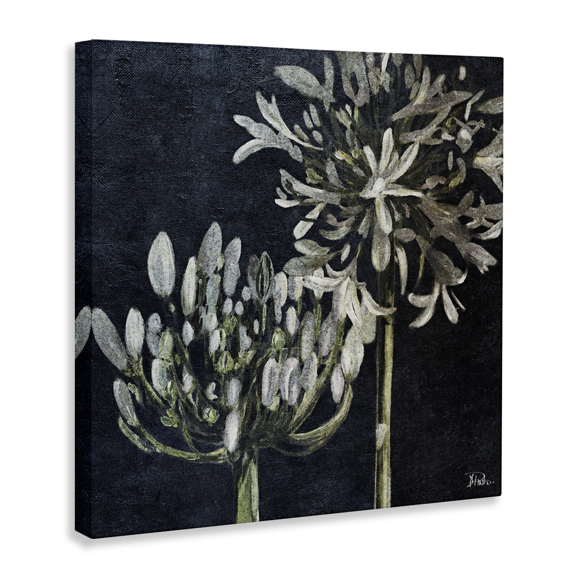 Stupell Industries Blooming White Herbs Botanical & Floral Painting Gallery Wrapped Canvas Art Print Wall Art, 17 x 17