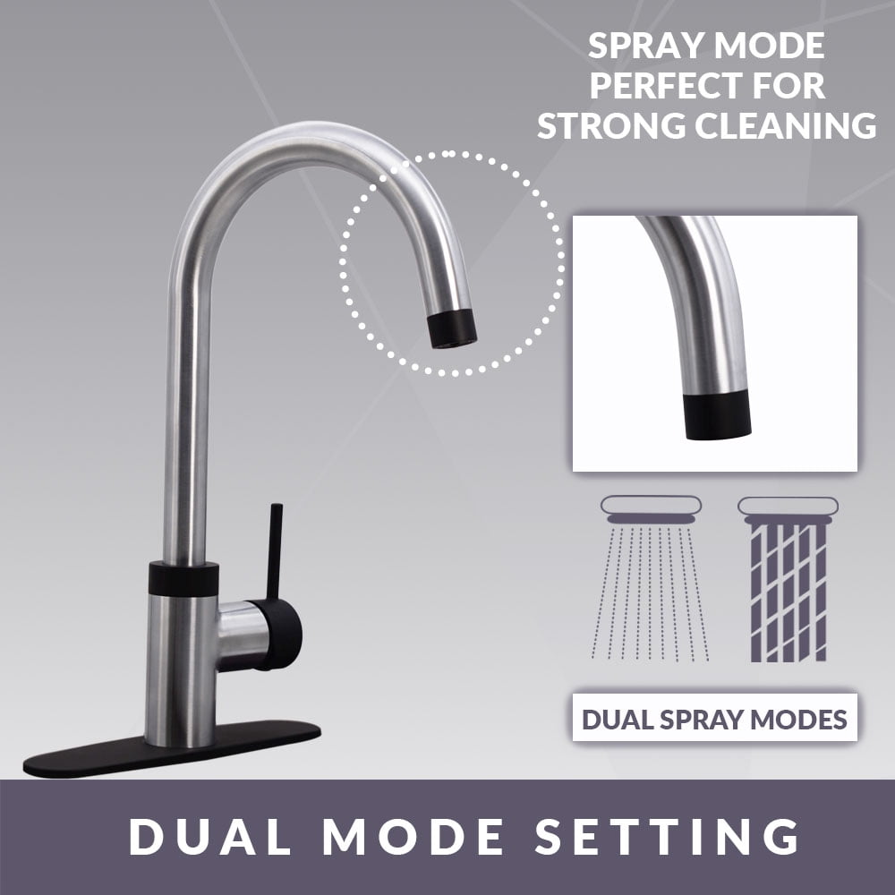Westbrass KH31B-62 HotMaster 3 in 1 Single Handle Dual Waterway Kitchen Faucet, Matte Black