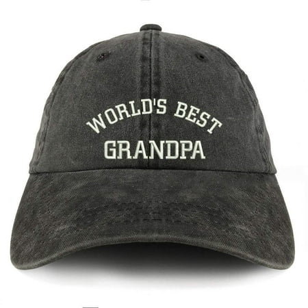 Trendy Apparel Shop World's Best Grandpa Embroidered Pigment Dyed Unstructured