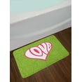 thumbnail image 2 of Groovy Bath Mat, Heart Illustration on Paisley Background Centre of Love Nutrient Retro Design, Non-Slip Plush Mat Bathroom Kitchen Laundry Room Decor, 29.5 X 17.5 Inches, Green White Pink, Ambesonne, 2 of 2