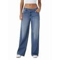 thumbnail image 3 of Women'S Wide Leg Jeans High Waisted Stretchy Straight Leg Jeans Trendy Loose Denim Pants Blue S, 3 of 9
