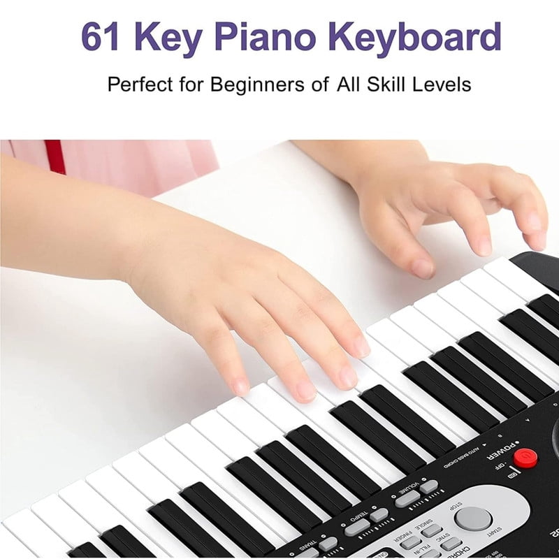 61-Key Electronic Keyboard Set for Kids & Beginners - Includes Stand, Stool, Headphones, Microphone & Carrying Bag - Perfect Musical Gift