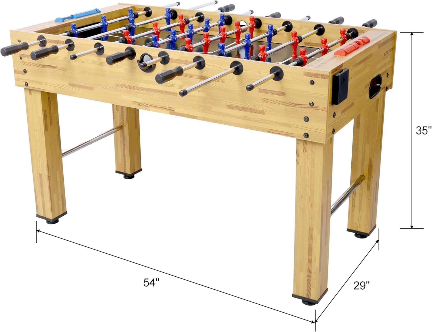 Historyli 54 Inch Foosball Table for Adults,Family Soccer Game Table with 4 Balls 2 Counters 1 Cup Holder,Competition Sized Foosball Table for Arcade Home,Wood