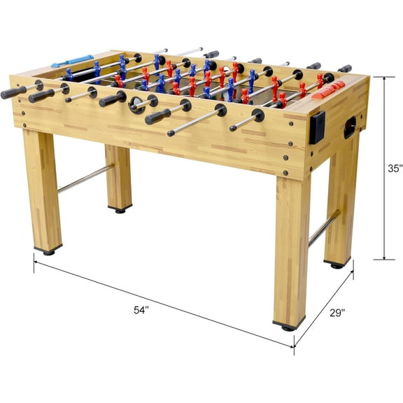 Acekid 54 Inch Full Size Foosball Table and Balls Set Soccer Game Table Football Arcade with Leg Levelers Heavy-Duty Legs for Indoor Game Room Wood