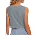 thumbnail image 7 of Feancey Women's Crop Tank Tops Loose Fit Sleeveless T-Shirts Solid Color Casual Workout Tank Top Dressy Trendy Going Out Tee Tops Gray S, 7 of 7