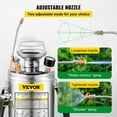 thumbnail image 4 of 1 Gallon Stainless Steel Hand Pump Sprayer with 12 Inch Wand 3FT Reinforced Hose Pressure Gauge Safety Valve Adjustable Nozzle for Garden Lawn Weed Control Sanitizing, 4 of 6