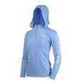 thumbnail image 3 of Huk Women's Icon X Hoodie UPF 50+ Long-Sleeve Fishing Shirt, Carolina Blue, Large, 3 of 4
