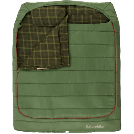 0 Degree and 40 Degree Flannel Two Person Sleeping Bag with Pillows for Adults, Couples & Family, Doublewide Double Sleeping Bag 2 Person for All Seasons Camping Hiking Backpacking