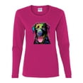 thumbnail image 2 of Love Can Make a Tail Wag Pitbull Dog Lover Womens Graphic Long Sleeve T-Shirt, Fuschia, 2XL, 2 of 3