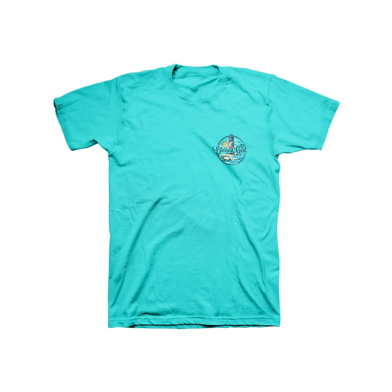 Blessed Girl Womens T-Shirt - Light House - Ocean Blue