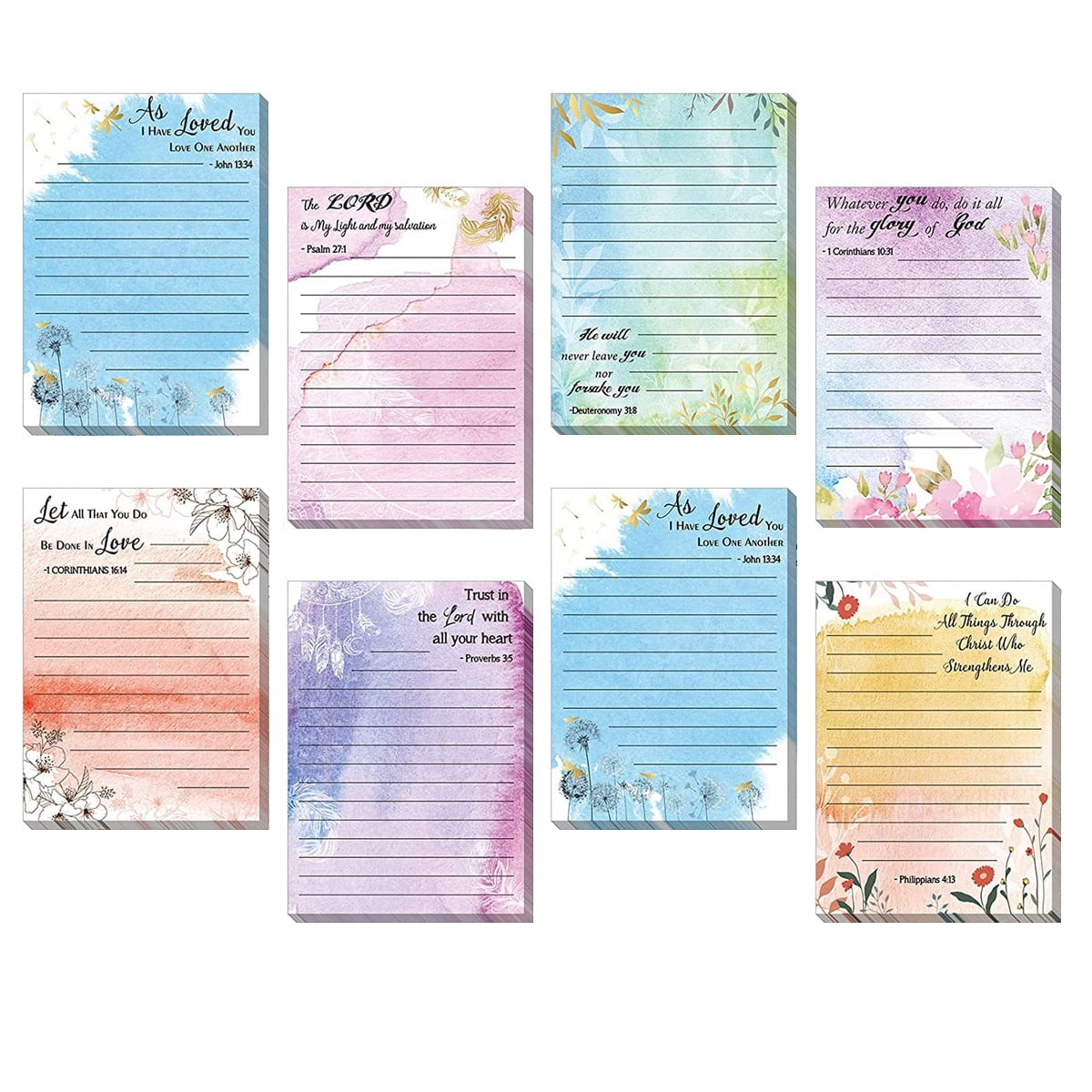 Wrapables Floral Sticky Notes - 90 Sheet Set With Flower And Petal Designs