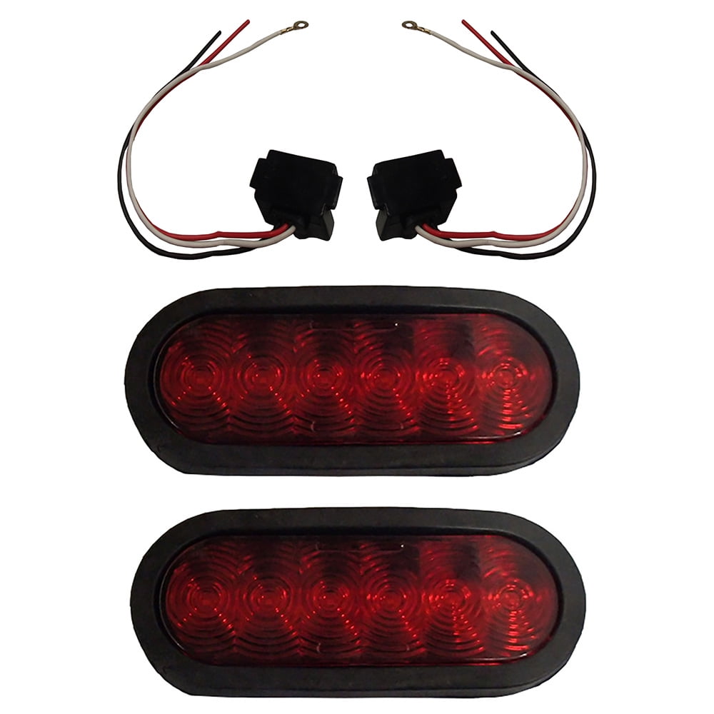 (2) LED Oval Tail Lights for Truck Trailer Car Hauler Semi Truck
