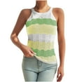 thumbnail image 2 of PNTUTB Women's Fashion Color Block Openwork Crew Neck Pullover Casual Comfortable Sleeveless Knit Tops, 2 of 6