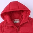thumbnail image 4 of Otqutp Kids Boys Girls Middle Kids Hooded with Pockets Solid Color Short Cotton Jacket Fall and Winter Thickened Hooded Top Long Sleeve Coat(Red,5-6 Years), 4 of 8
