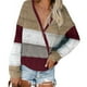 thumbnail image 1 of Suéter de punto con cuello en V para mujer, con hombros caídos, manga larga, informal, para otoño e invierno, color rojo vino M, 1 of 5
