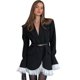thumbnail image 1 of Blazer para Mujer, Ropa Informal de Negocios para Otoño, Abrigo de Invierno Oversize con Frente Abierto, Chaquetas de Traje para el Trabajo y la Oficina Negro M, 1 of 9