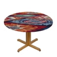 thumbnail image 3 of HAOXIT Round Tablecloth, Style Motifs Look Continuous Pattern, Circle Table Cloth Cover for Dining Room Kitchen Decoration, Red Blue 31-35, 3 of 8