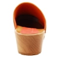 thumbnail image 5 of KLÄGN Tuva Wood Open Back Grip Orange Veg Tan Leather Clogs, 5 of 9