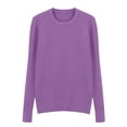 thumbnail image 6 of Gkeoshab Women Fall Clothes Women's Ribbed Knit Crewneck Sweater, Solid Color Soft Stretch Pullover Perfect for Layering and Creating Versatile Fall and Winter Fashion Outfits with Comfort Purple L, 6 of 8