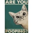 thumbnail image 3 of Póster vintage con diseño de animales de baño, gato, perro, ¿estás haciendo caca? Letrero divertido para el baño, pintura en lienzo, imágenes artísticas para la pared, decoración del baño del hogar, 3 of 5