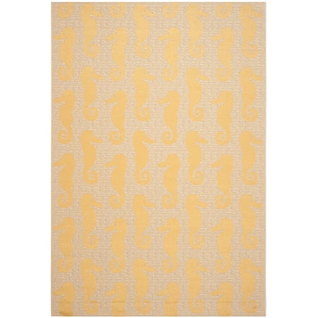Safavieh Courtyard Warwick Power-Loomed Indoor/Outdoor Area Rug or Runner, Beige/Yellow