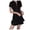 Noir, variante sur FcBaudy Robe à Manches Courtes à Col Rond, Robes pour Femmes, Robes d'Été pour Femmes Robe à Col en V pour Femme Longueur Genou Manches Courtes Design Super Élégant Robe d'Été Femme Robe