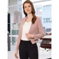 thumbnail image 2 of Chaqueta Corta Casual de Negocios de oficina sin cuello Allegra K Rosa Oscuro XS, 2 of 5