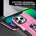 thumbnail image 5 of Phone Case for iPhone 13 Pro Case, iPhone 13 Pro Phone Case Built in 360 Rotating Ring Stand, Luxury Heavy Duty Armor Hard PC Soft TPU Slim Phone Case for iPhone 13 Pro - Pink, 5 of 9