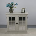 thumbnail image 2 of CQSXDA 3D Wood Grain Storage Sideboard Cabinet With 2 Acrylic Mirrored Doors And Adjustable Shelf For Living Room, White, 2 of 21