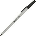 thumbnail image 2 of Business Source Medium Point Ballpoint Stick Pens - Medium Pen Point - Black - Light Gray Barrel - Stainless Steel Tip - 12 / Dozen | Bundle of 5, 2 of 2