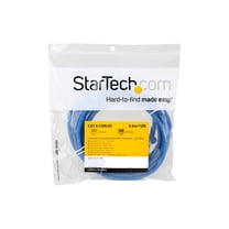 StarTech 12ft CAT6 Ethernet Cable - Blue CAT 6 Gigabit Ethernet Wire -250Mhz 100W PoE RJ45 UTP Network Patch Cord Snagless with Strain Relief (N6PATCH12BL)