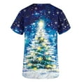 thumbnail image 3 of Oplxuo Christmas Scrubs Tops for Women Plus Size Stretchy Short Sleeve V Neck Xmas Tree Snowflake Print Nurse Scrub Medical Uniform, 3 of 4