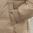 thumbnail image 6 of Scyoekwg Coats for Women Plus Size Winter Thickened Warm Jackets Zippered Long Cotton Coat Long Sleeve Solid Color Casual Outwear Loose Winter Warm Jackets Outerwear (Khaki,M), 6 of 7