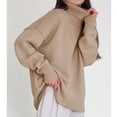 thumbnail image 4 of Suéter de cuello alto de color sólido Suéter holgado de otoño e invierno europeo y americano Suéter clásico versátil para mujer, 4 of 6