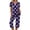 Purple, variant on Women Halloween Pajamas Set Print Halloween Pj Set 2-Piece Outfit Short Sleeve Top and 7/8 Pants for Parties, Daily Wear Black L