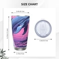 thumbnail image 4 of Picia Hawaiian Beach Dolphin Pattern 20 oz Tumbler Stainless Steel Vacuum Insulated Coffee Ice Cup Double Wall Travel Flask Dual Lid Water Bottle, Eco-friendly Car Cup-Straw Three-piece Set, 4 of 8