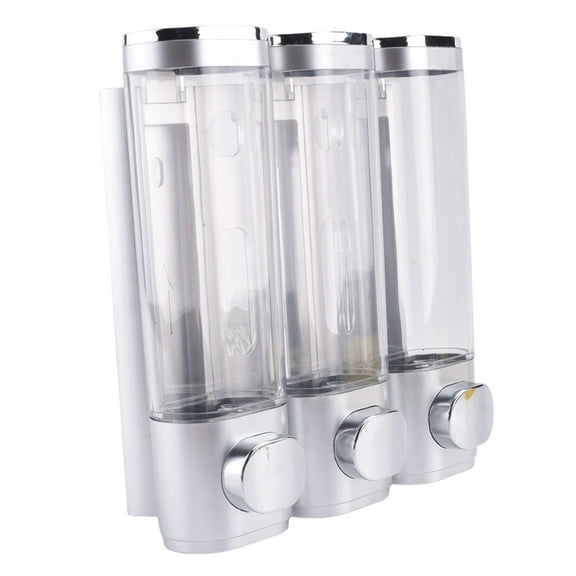 3-In-1 Room Wall Mounted Bathroom Shower Pump Dispenser and Organizer - Can Be Used for Shampoo,Conditioner,B