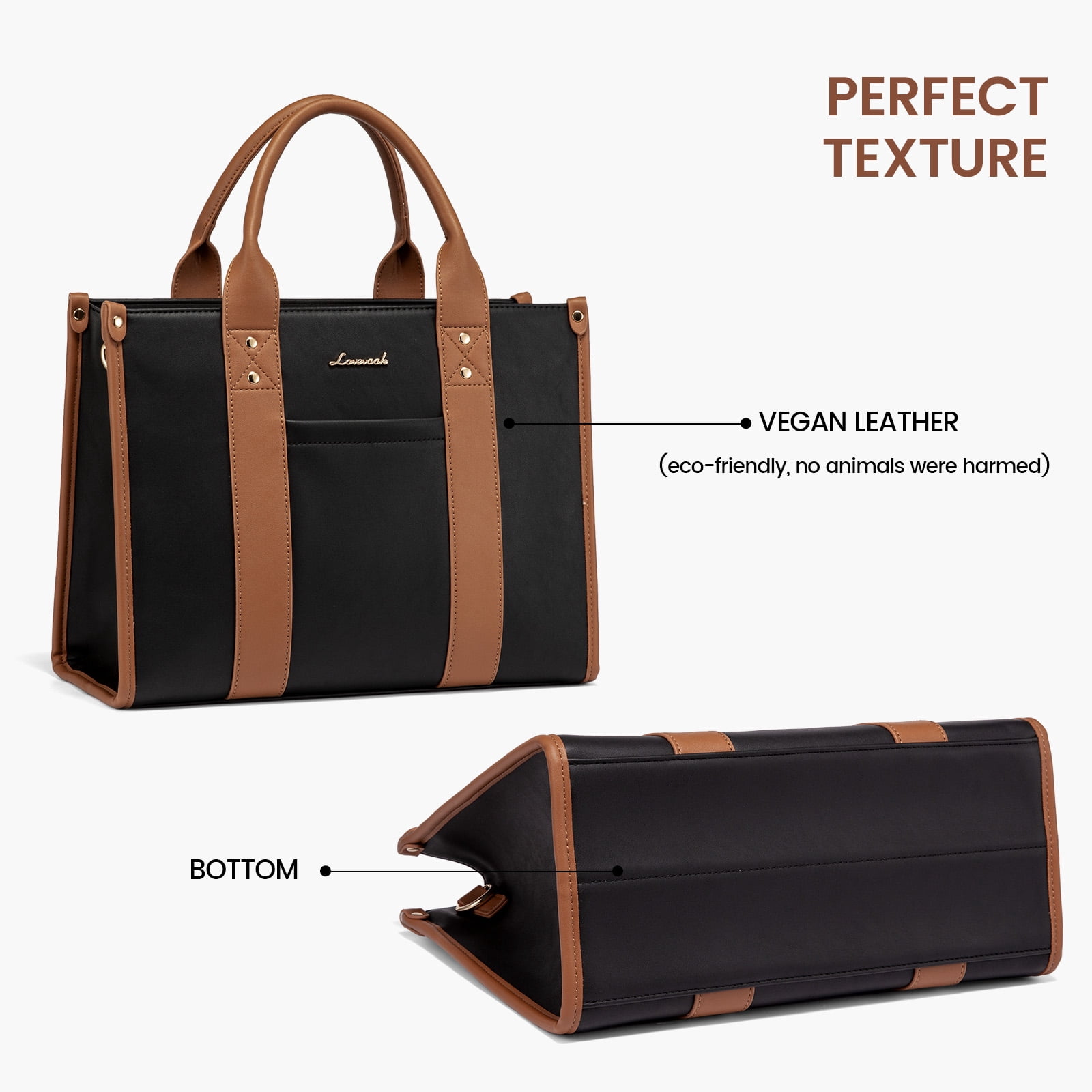 Lovevook Purse and Handbags,Vegan Leather Tote Bag for Women, Zipper Satchel Shoulder Bag Crossbody Bag for Daily