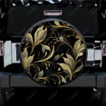 thumbnail image 1 of Golden Antique Floral Pattern Polyester Universal Spare Wheel Tire Cover Wheel Covers for Trailer RV SUV Truck Camper, 1 of 5