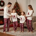 thumbnail image 2 of Family Matching Christmas Pajama Set Tree Print Long Sleeve Tops Plaid Pants Sleepwear Outfits, 2 of 7